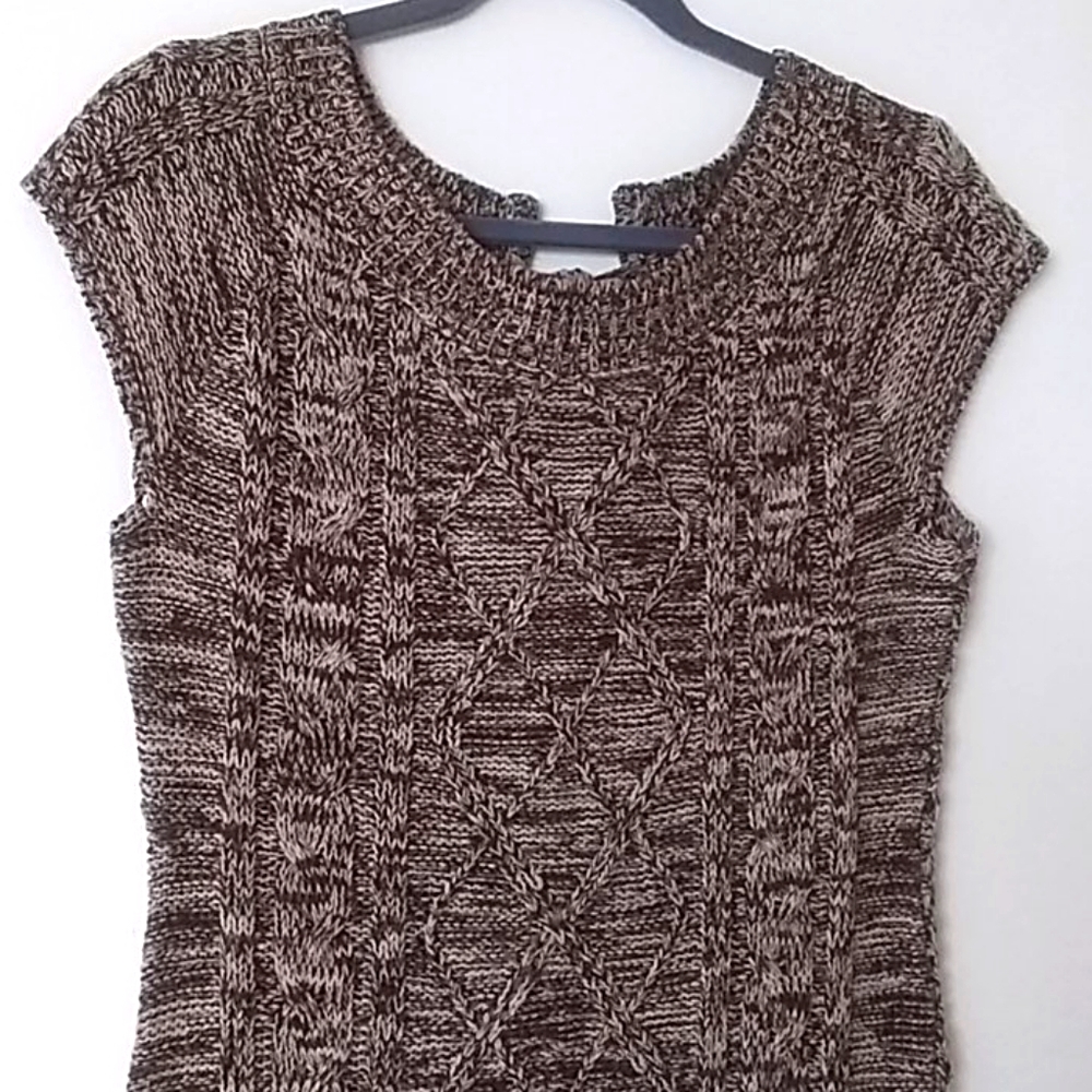 1055 Vintage Brown & Beige  Sweater Dress